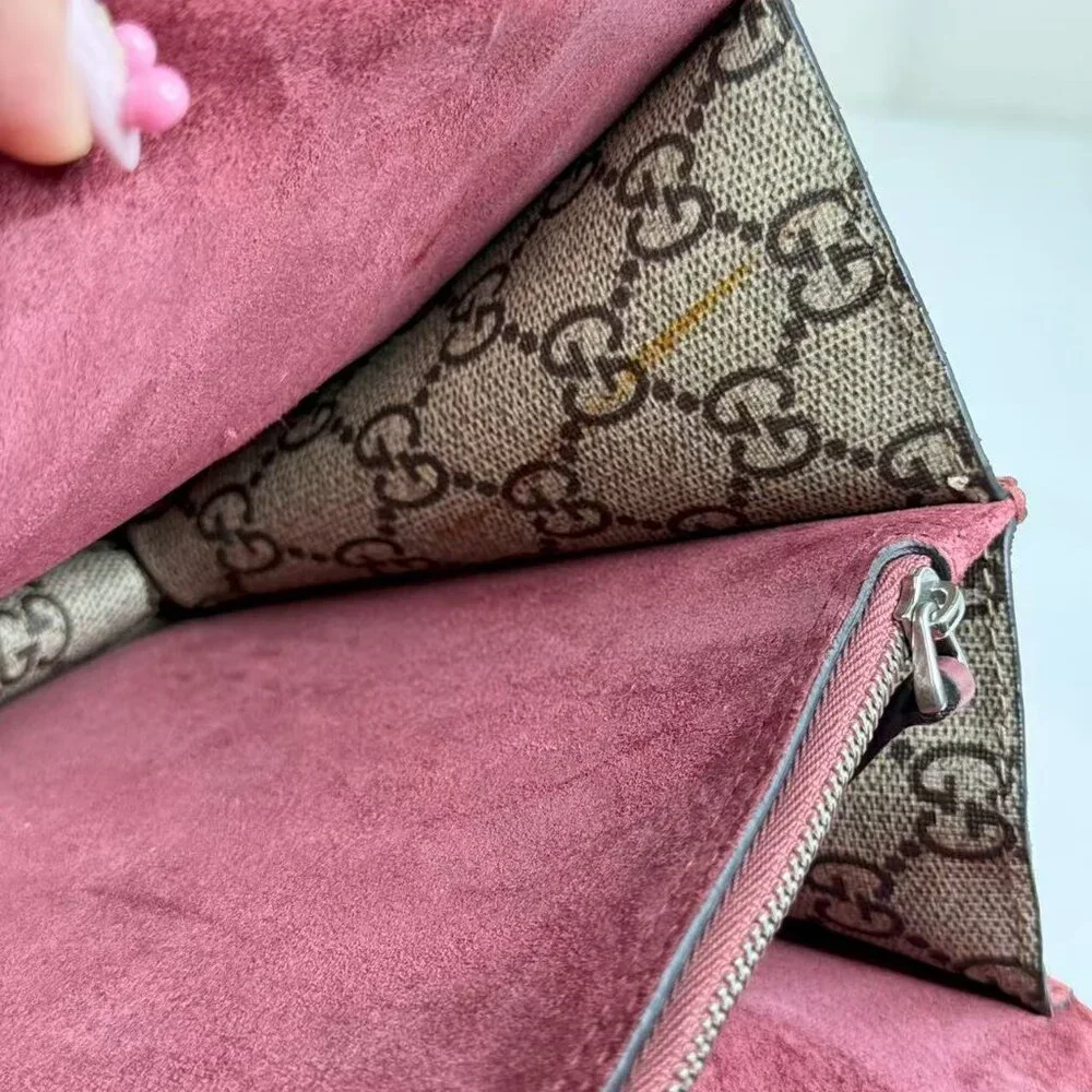 Gucci GG Logo Supreme Medium Flore Dionysus Shoulder Bag with Floral Detailing